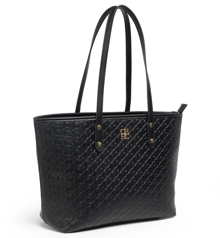 CH 2026 New Embossed Tote Bag Set 2Pcs Large Capacity Shoulder Bag with Pouch Luxury Designer Handbag for Women PlatiNum