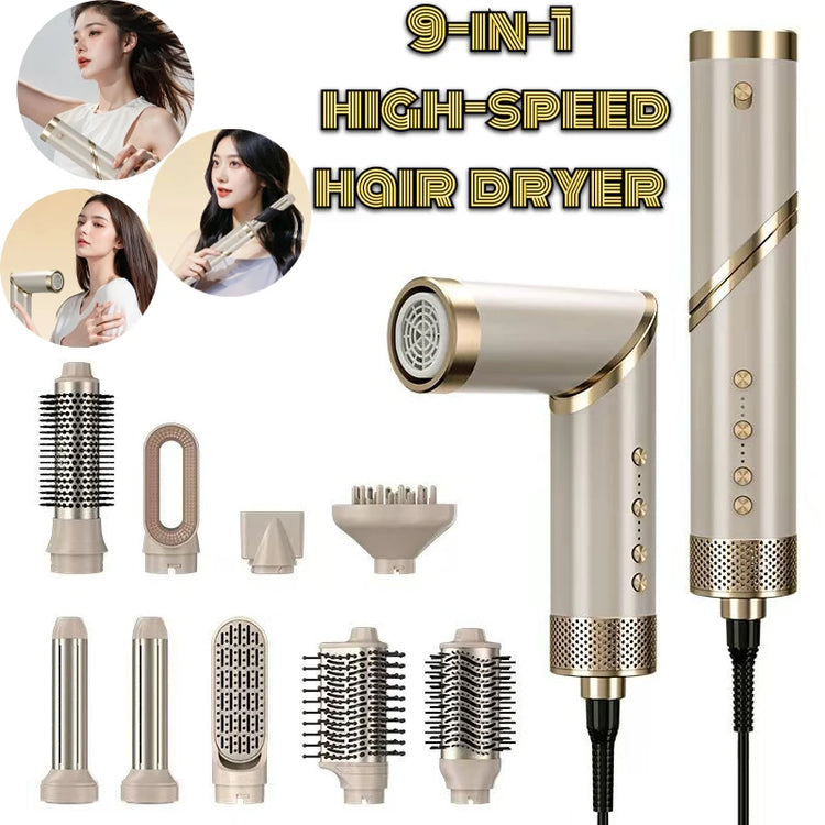 9 in 1 Hair dryer Professional Negative Ion curling Iron Hair Straightener Brushless Motor High Speed Hair Dryer Hot Comb Set