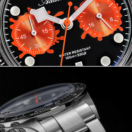 ADDIESDIVE VK64 Watches Men New Quartz Wristwatch Luxury Ceramic Bezel Chronograph BGW9 Luminous Diving 100m Waterproof AD2520