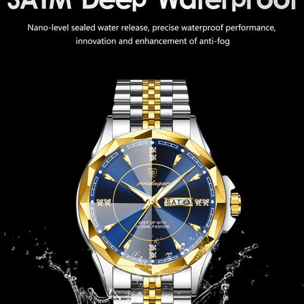 POEDAGAR Orologio da uomo di moda di lusso Top Business Impermeabile luminoso Data Settimana Orologi da uomo Orologio da polso da uomo in acciaio inossidabile al quarzo platinumshop