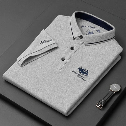 Men's Embroidered Short Sleeve Polo Shirt Casual Fashion Comfortable Summer Top