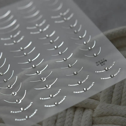 2pcs Set French Tip Nail Stickers Diamond Line 5D Gold Silver French Line Nail Art Stickers Crystal Curve Wave Strips Slider2028