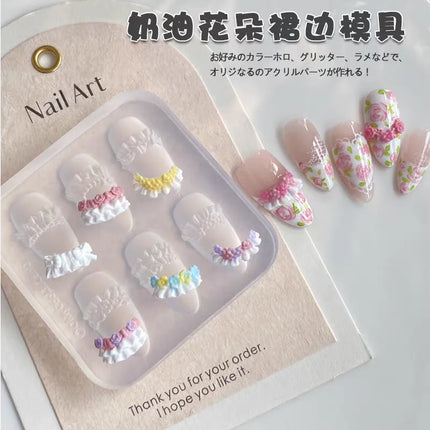 1pc Lace  Ice Cream  3D Acrylic Mold Tamagotchi Nail Art Decorations Candy Wing DIY Design Silicone  Nail Art  Nails  Mold