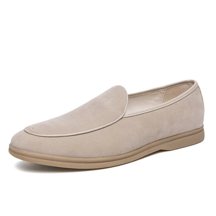 Mocassini da uomo in pelle scamosciata di alta qualità autunnali Scarpe casual piatte semplici Scarpe da sposa per feste Mocasin da esterno in pelle nabuk di marca di lusso