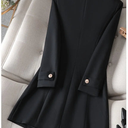 Autumn Winter Jacket Women Long Blazer Khaki Coffee Black Office Ladies Formal Jacket Business Work Wear Coat Female Outerwear