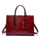 Luxury Vintage Women's Crocodile Pattern Handbag Large Capacity Tote Bag Leather Business Shoulder Bag For Female PlatiNum