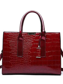 Bolso de lujo vintage con patrón de cocodrilo para mujer, bolso de mano de gran capacidad, bolso de hombro de cuero para negocios para mujer