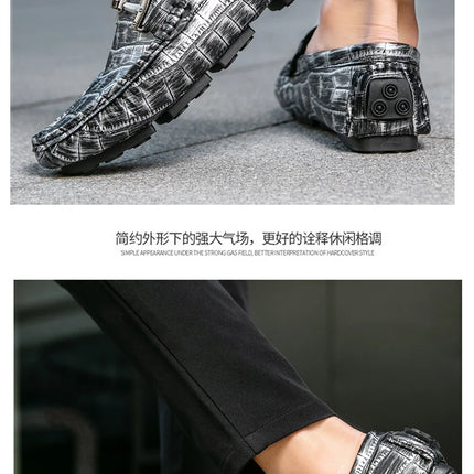Scarpe Casual da Uomo, Mocassini con Finiture Metalliche, Comodi e Morbidi Slip-on per Adulti