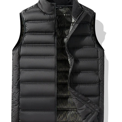 90%White Duck Down Winter Couple Vest Sleeveless Puffer Jacket Graphene Liner Stand Collar Warm Down Gilet Coats Big Size 8XL
