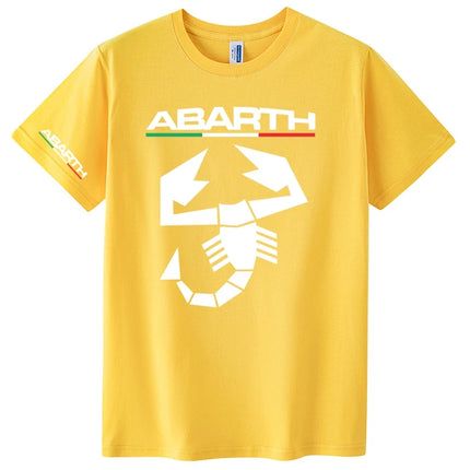 Abarth Scorpion 100% Cotton Men's T-shirt Abarth Scorpion White Black Sport Car Racing Italy Motor Tuning Rally Car Men TShirt