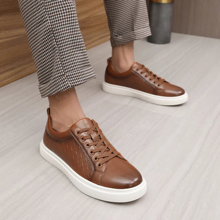 Casual men's leather shoes New comfortable and trendy styles Outdoor Fashion Party Daily leisure youth Black Board Shoes HOT -46