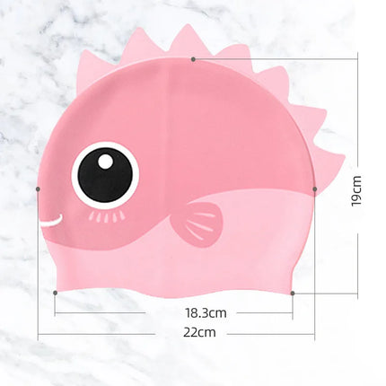 Cuffia da nuoto per bambini con dinosauro simpatico cartone animato Cuffia da nuoto per ragazzi e ragazze Cuffia da nuoto per bambini impermeabile ad alta elasticità in silicone morbido