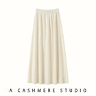 Choice New 100% Cashmere Skirt Women Long Skirt Autumn Winter Office Lady Soft Cashmere A Line Skirt Simple Grace Cashmere Dress PlatiNum