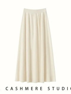 Choice Neue 100% Kaschmir Rock Damen Langer Rock Herbst Winter Büro Dame Weicher Kaschmir A-Linien Rock Simple Eleganz Kaschmir Kleid