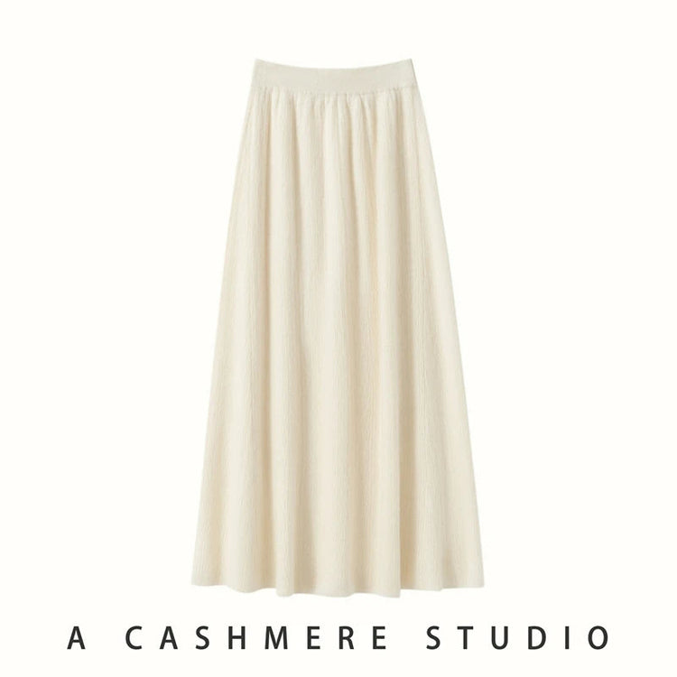 Choice New 100% Cashmere Skirt Women Long Skirt Autumn Winter Office Lady Soft Cashmere A Line Skirt Simple Grace Cashmere Dress PlatiNum