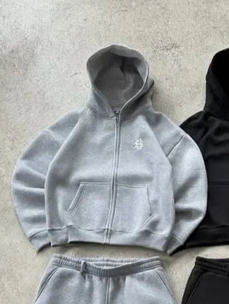 2025 European and American fashion embroidery design men clothing set Y2k street Harajuku Gothic loose couple casual tracksuit PlatiNum