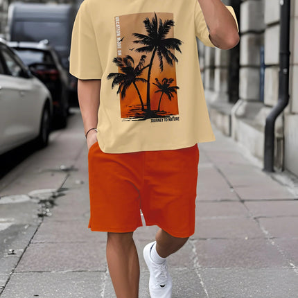 Completo da uomo casual streetwear 2026: T-shirt sportiva a stampa graffiti Y2K ad asciugatura rapida e pantaloncini con coulisse platinumshop
