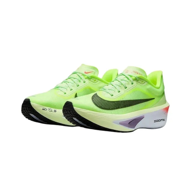 Nike Zoom Fly 6 Men Sneakers, ZoomX Cushion Racing Running Shoes, Breathable Lightweight Trainers Volt Green Purple FN8455-701