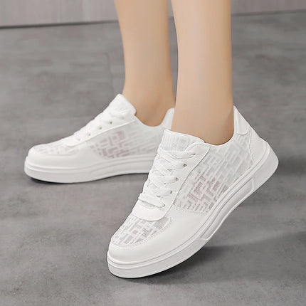 Casual Ell Toe Sneakers Low Top Spor Flats Trendy Versatile Student Leisure Rubber Outsole Summer Breathable Jogging Shoes