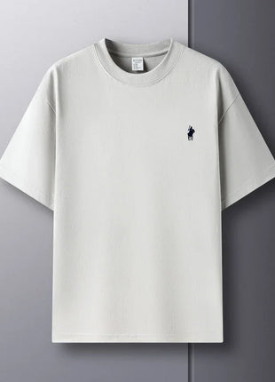T-shirt homme col rond manches courtes 100 % pur coton, vente chaude, marque de luxe, été, broderie exquise, poney, haut respirant