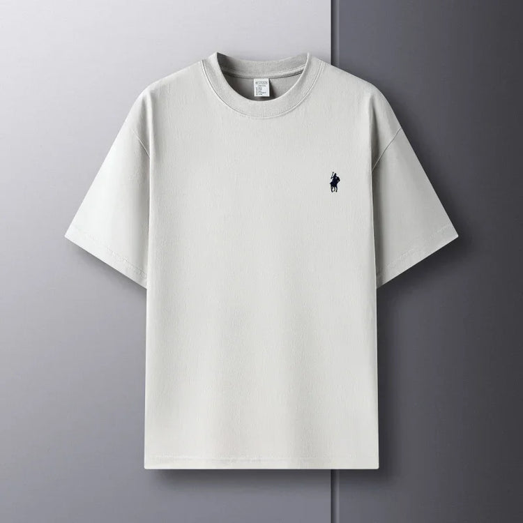 T-shirt da uomo girocollo manica corta in puro cotone 100% vendita calda marchio di lusso estate squisito ricamo pony top traspirante