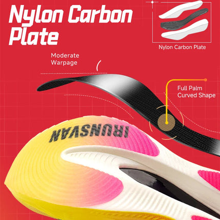 IRUNSVAN Rehuo 1.0 Full Length Carbon Plate Running Shoes  Marathon Ultra Lightweight Men's  24028 PlatiNum