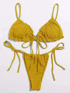 Nuovo 2025 Costume da bagno sexy Pit stripe Bikini Donna Costumi da bagno Costumi da bagno Push Up Biquinis Fasciatura Beachwear Set bikini solido platinumshop