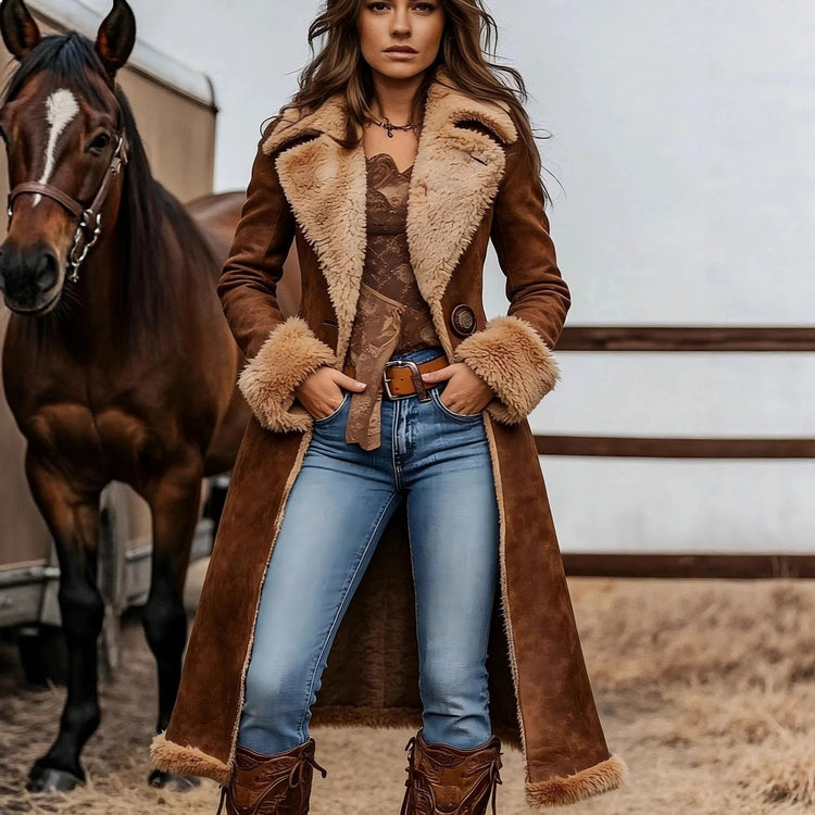 Women Winter Wool Coat Faux Fur Outerwear Vintage Fall Spring Jackets