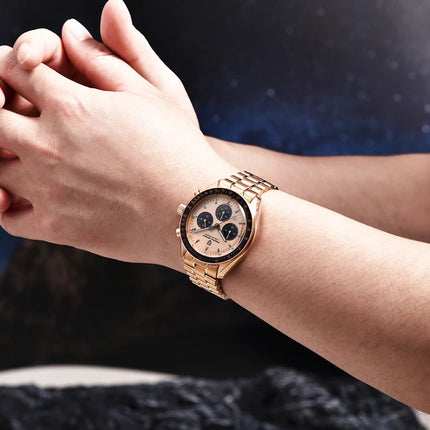PAGANI DESIGN PD1701 Orologi da uomo di lusso in oro Orologi da polso al quarzo Cronografo VK63 Orologio da uomo AR Orologio con specchio in zaffiro Regali
