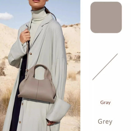 Borsa a Tracolla Cloud Dumpling da Donna, Borsa a Spalla Minimalista di Lusso in Vera Pelle Composita di Vacchetta, Piccola Dimensione