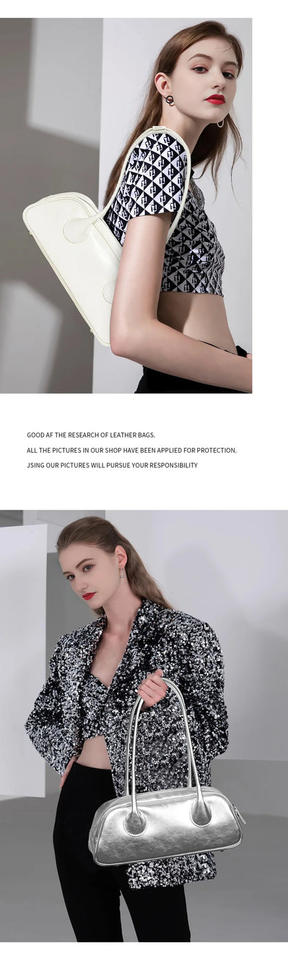 YANATARI underarm cowhide Genuine leather handbags women vintage shoulder bag female korean luxury bag high quality 2025