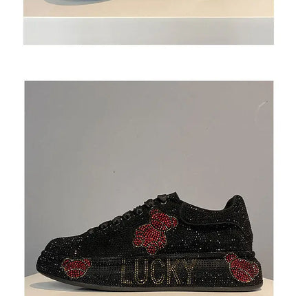 Luxury Fashion New Designer Men's Charm Rhinestone All Match Platform Causal Shoes Male Flats Moccasins Walking Sneakers Zapatos