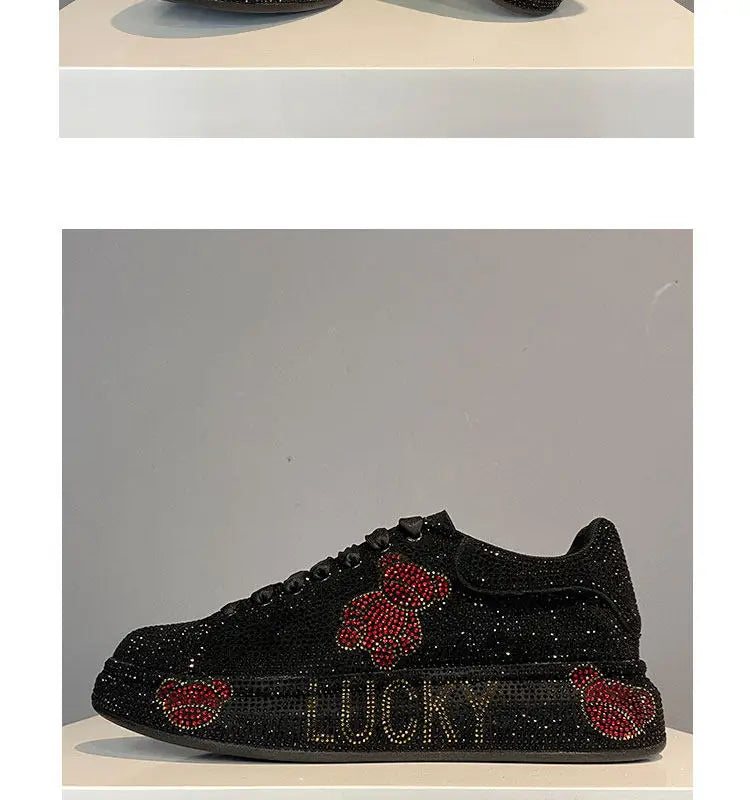 Luxury Fashion New Designer Men's Charm Rhinestone All Match Platform Causal Shoes Male Flats Moccasins Walking Sneakers Zapatos