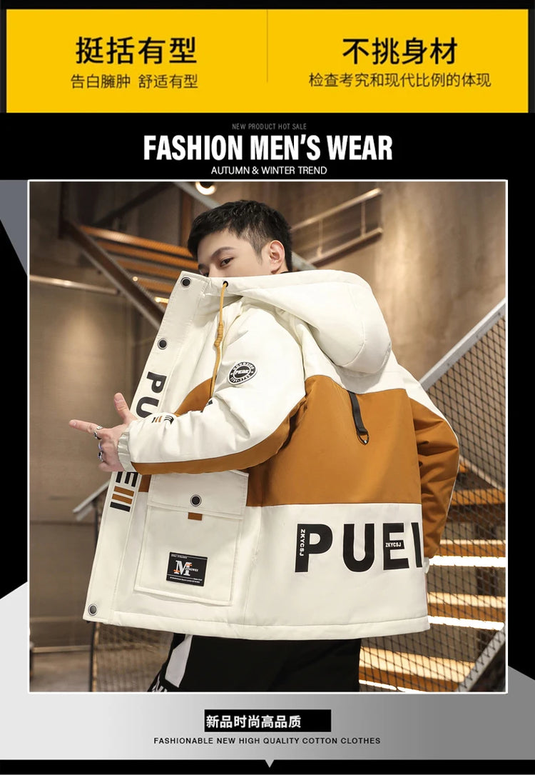 Fashion Men's Hooded Jackets 2026 Spring Autumn Youth High Streetwear Loose Casual Coat Outdoor Zipper Windbreaker Tops Clothing