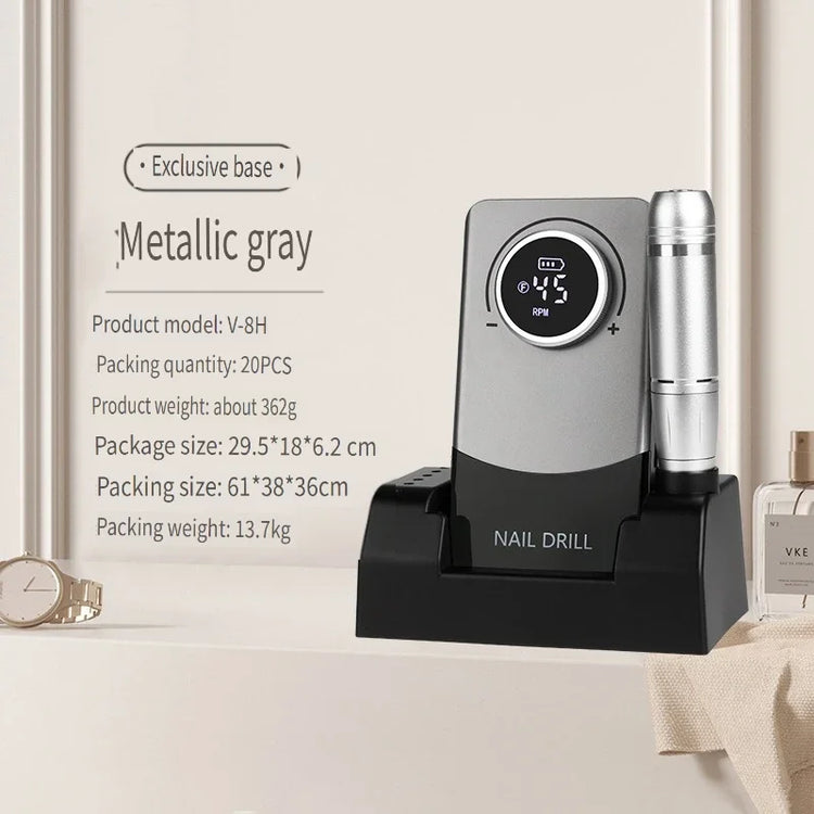 Wireless Portable Rechargeable Electric Nail Polishing Machine New Cordless Nail Surface Polisher Gel Nail Remover Professional Home Salon Manicure Pedicure Care Tool For DIY Nail Art Design