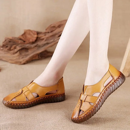 Sandales Femme - Nouveau Design 2026 - Sandales en Cuir de Vachette de Première Qualité