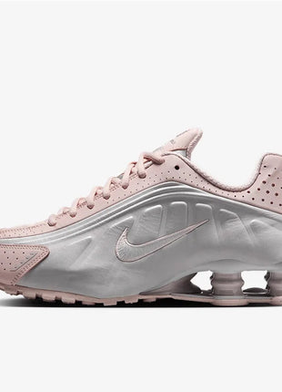 Nike Shox R4 Women's Running Shoes Low-Top Casual Comfort Breathable Wear-Resistant Support White Sail Crimson AR3565-103 PlatiNum