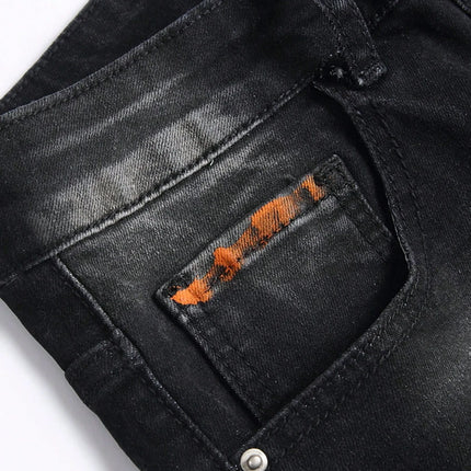 Pantaloncini strappati estivi Jeans da uomo Pantaloncini di jeans Pantaloni dritti elasticizzati Casual Freschi sottili al ginocchio Pantaloni quotidiani di marca di moda