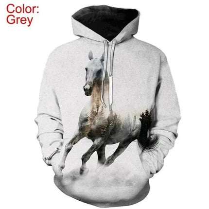 Horse Steed Animal Hoodie Men Clothing 3D Thoroughbreds Printed New in Hoodies Women Harajuku Fashion y2k Pullovers Hooded Hoody