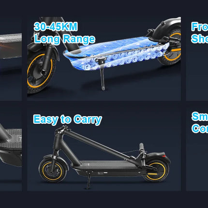 AOVOPRO S1MAX PRO Monopattino Elettrico per Adulti, Motore 500W, Batteria 42V14.5AH, Autonomia 45KM, Velocità 35KM/H, Pieghevole