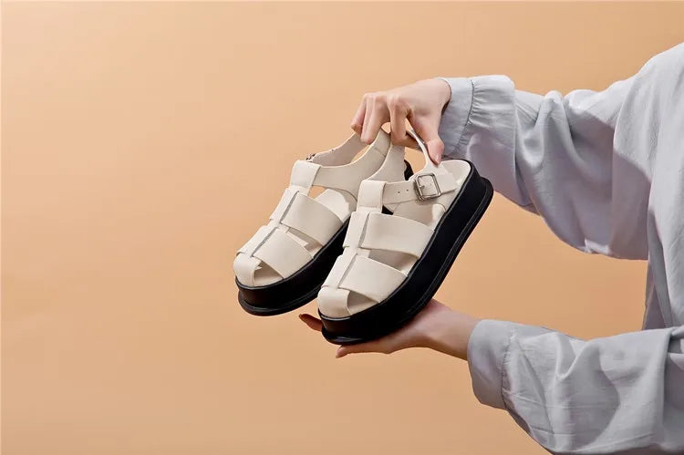 AIYUQI Sandali da Donna con Punta Chiusa, Nuovi Sandali Romani Estivi 2026, Scarpe da Donna Intrecci