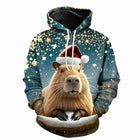 Christmas Funny Animal Capybara 3D Print Hoodies Men Women Streetwear Sweatshirts Pullovers Hoodie Tracksuits Tops Man Clothing