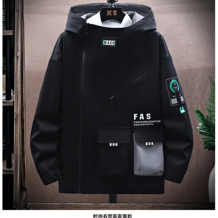 Autumn Men Tracksuit Casual Spring Sportswear Hooded patchwork Jackets Pants 2 Piece Sets Hip Hop Running Sports Suit