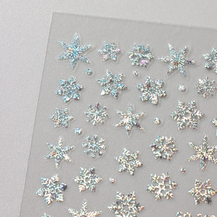 2pc Holographic Christmas Nail Art Stickers Iridescent Laser Snowflake Deer Tree Winter Slider Decals New Year Manicure 2027