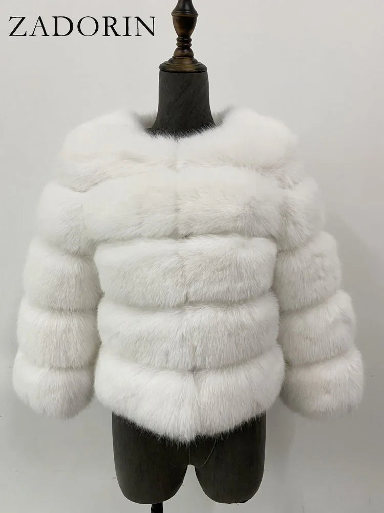 ZADORIN Children Faux Fox Fur Coat Winter Fashion Long Sleeve Warm Kids Fur Coats Outerwears Fake Fur Jacket Children Clothes