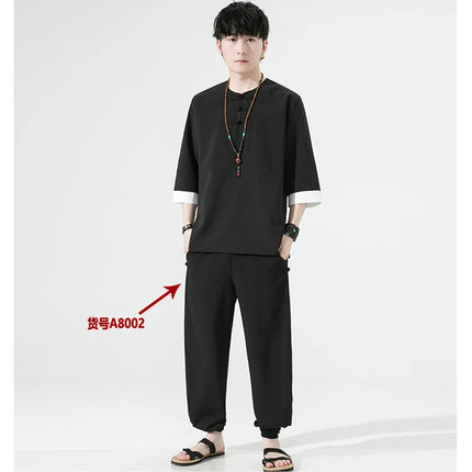 Camicie estive Uomo Stile cinese Kung Fu Tai Chi Camicette casual traspiranti tinta unita Uomo Cardigan tradizionale retrò Tang Suit