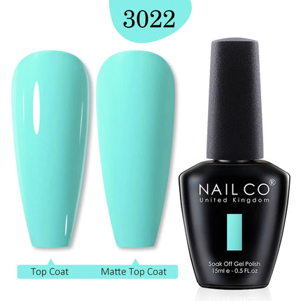 NAILCO 15ml Green Blue Series UV Nail Gel Polish Blue Colors UV&LED Gel Varnish Red Soak Off Semi Permanent LED Nail Gel Varnish