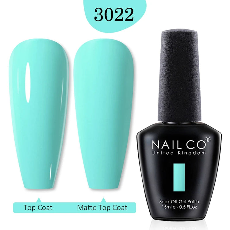 NAILCO 15ml Green Blue Series UV Nail Gel Polish Blue Colors UV&LED Gel Varnish Red Soak Off Semi Permanent LED Nail Gel Varnish
