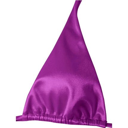 Sexy 13 colori Halter Satin Bikini brasiliano Donna Costumi da bagno Costume da bagno femminile Bikini a due pezzi Bagnante Costume da bagno Swim V4966 platinumshop