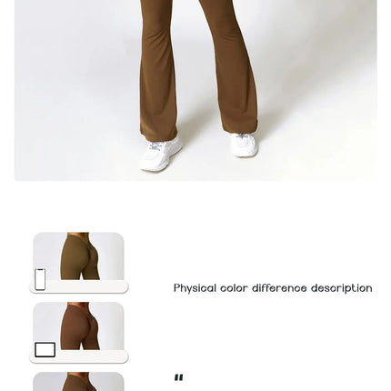 High Waist Flare Leggings Yoga Pants Women Wide Leg Pants Women Gym Workout Fitness Sports Flared Pants Latin Dance Trousers PlatiNum